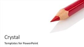  Presentation with reflecting - Presentation theme consisting of government budget cuts - red colored pencil lies background and a  colored foreground