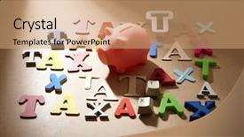  Presentation with government - Slide deck featuring government budget cuts - saving for lot of tax background and a coral colored foreground