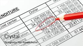  Presentation with statistic - Presentation theme with government budget cuts - statistic numbers with a red background and a light gray colored foreground
