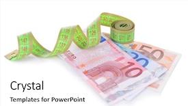  Presentation with barricade tape red and white - Cool new PPT theme with government budget cuts - tape measure with money isolated backdrop and a white colored foreground