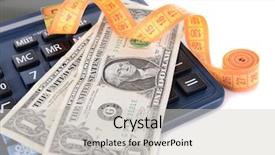  Presentation with tape measure - Slide deck enhanced with government budget cuts - tape measure with money background and a light gray colored foreground