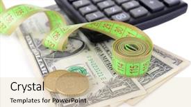  Presentation with tape measure - Presentation featuring government budget cuts - tape measure with money background and a lemonade colored foreground