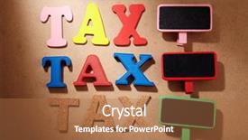  Presentation with government - Slides with government budget cuts - various of tax concepts background and a coral colored foreground