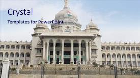  Presentation with india government - Slides with building vidhana soudha bangalore karnataka background and a sky blue colored foreground