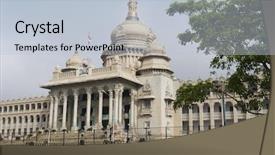  Presentation with india government - PPT layouts featuring indian states - government building vidhana soudha bangalore background and a lemonade colored foreground