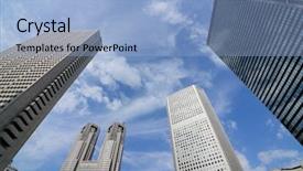  Presentation with metropolitan - PPT layouts enhanced with government buildings in shunjuku tokyo background and a light blue colored foreground