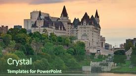  Presentation with government canada - Audience pleasing slide set consisting of government canada - ottawa city skyline at sunrise backdrop and a tawny brown colored foreground