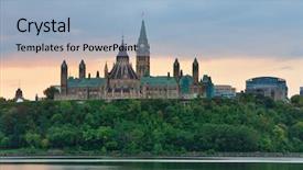  Presentation with government canada - Slide set enhanced with government canada - ottawa city skyline at sunrise background and a light blue colored foreground
