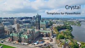  Presentation with government canada - Audience pleasing presentation theme consisting of government canada - ottawa cityscape in the day backdrop and a light blue colored foreground