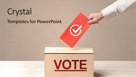  Presentation with government - Colorful PPT theme enhanced with government check - close up of male hand backdrop and a coral colored foreground