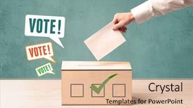  Presentation with voting - Amazing presentation having government check - hand placing a voting slip backdrop and a  colored foreground