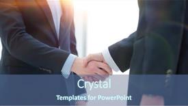  Presentation with handshake - Slides having government contract - close-up handshake successful business people background and a ocean colored foreground