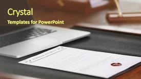  Presentation with government - Colorful PPT layouts enhanced with government contract - notary workplace with laptop closeup backdrop and a tawny brown colored foreground