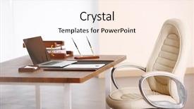  Presentation with notary - Cool new presentation theme with government contract - notary workplace with laptop backdrop and a cream colored foreground