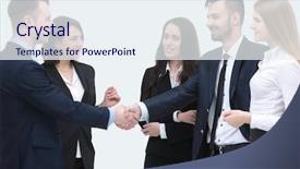  Presentation with partners - Presentation theme consisting of government contract - welcome and handshake business partners background and a sky blue colored foreground