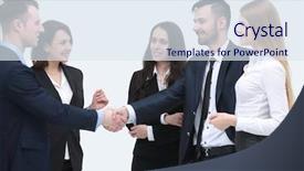  Presentation with welcome - PPT theme having government contract - welcome and handshake business partners background and a sky blue colored foreground