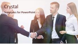  Presentation with welcome - Amazing PPT layouts having government contract - welcome and handshake business partners backdrop and a lemonade colored foreground