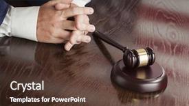  Presentation with american government - Slide set consisting of government ethics - male judge rests folded hands background and a tawny brown colored foreground