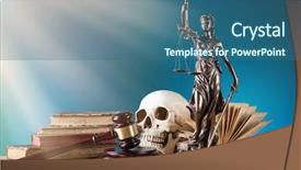  Presentation with themis - Audience pleasing PPT theme consisting of government ethics - themis in spotlight - concept backdrop and a ocean colored foreground