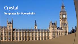  Presentation with parliament westminster london england - Presentation design featuring government houses of the parliament background and a  colored foreground
