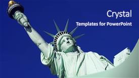 Presentation with government - Colorful presentation enhanced with government justice - close-up of statue of liberty backdrop and a navy blue colored foreground