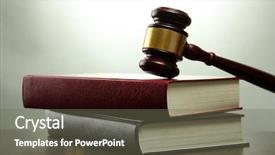  Presentation with gavel - Cool new presentation theme with government justice - wooden gavel and books backdrop and a gray colored foreground