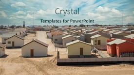  Presentation with cost - Slide deck having government-low-cost-housing background and a light blue colored foreground