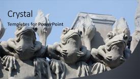  Presentation with house - Audience pleasing theme consisting of government portal - famous chimera house in present backdrop and a light blue colored foreground