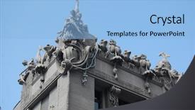  Presentation with house - Audience pleasing PPT theme consisting of halloween pumpkins with pumpkin friends backdrop and a gold colored foreground