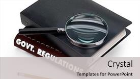  Presentation with regulations - Presentation theme enhanced with government regulations magnifier pencil background and a light gray colored foreground