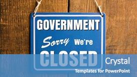  Presentation with government - Beautiful PPT theme featuring government shutdown concept sorry we' backdrop and a teal colored foreground