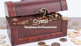  Presentation with treasure chest - Colorful theme enhanced with government spending - treasure chest with euro coins backdrop and a  colored foreground