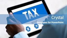  Presentation with online payment - Presentation featuring government website - online tax payment concept male background and a teal colored foreground