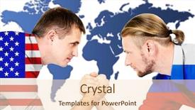  Presentation with wrestling - Slide deck having governments conflict concept men arm background and a lemonade colored foreground