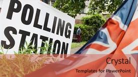  Presentation with union jack flag - Slides enhanced with govertment notices - polling station sign and union background and a coral colored foreground