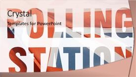  Presentation with elections - Presentation theme with govertment notices - polling station sign and union background and a coral colored foreground