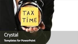  Presentation with black men in suit - Slides featuring govertment notices - woman in black suit holding background and a tawny brown colored foreground