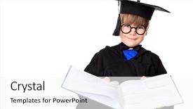  Presentation with graduation - Presentation theme consisting of cute little boy in graduation background and a white colored foreground