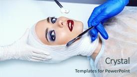  Presentation with bandages - Amazing PPT theme having gown lying on the operating backdrop and a sky blue colored foreground