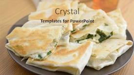  Presentation with white cheese - PPT theme with gozleme-with-white-cheese background and a coral colored foreground