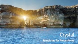  Presentation with malta - Presentation theme enhanced with gozo island dwejra malta background and a teal colored foreground