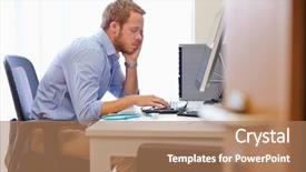  Presentation with overworked - Amazing slide set having gp - overworked male doctor in office backdrop and a coral colored foreground