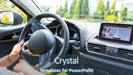  Presentation with navigation - Amazing PPT theme having gps - driving a car with navigation backdrop and a tawny brown colored foreground