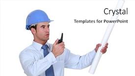  Presentation with giving - Theme with gps antenna - architect giving instructions background and a white colored foreground