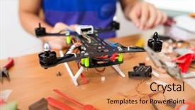  Presentation with drone - Cool new slide deck with gps control - assembler of drone backdrop and a  colored foreground