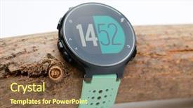  Presentation with heart rate - PPT theme with gps monitoring - sport watch with heart rate background and a tawny brown colored foreground