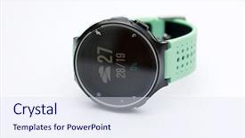  Presentation with heart rate - Colorful slide set enhanced with gps monitoring - sport watch with heart rate backdrop and a sky blue colored foreground