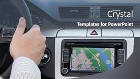  Presentation with gps - Slides consisting of gps-navigation-in-interior background and a ocean colored foreground