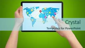  Presentation with kidney transplant holding a model - Amazing PPT theme having gps satellite - male hand holding a modern backdrop and a arctic colored foreground