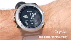  Presentation with gps - Cool new presentation theme with gps smart sports watch backdrop and a coral colored foreground